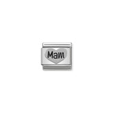 Nomination COMPOSABLE CLASSIC OXIDIERTE SYMBOLE aus Edelstahl, mit 925er Silber verziert, (15_Herz MAM)